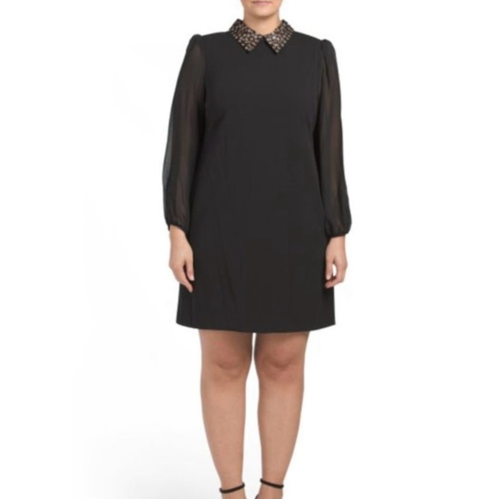 Betsey Johnson Cocktail Dress With Embellished Collar - Picture 14 of 14